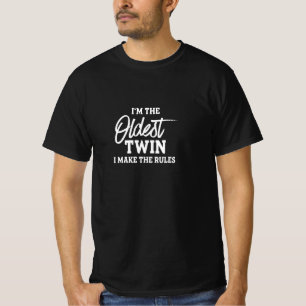 T-shirt Je suis le plus vieux jumeau que je fasse les règ