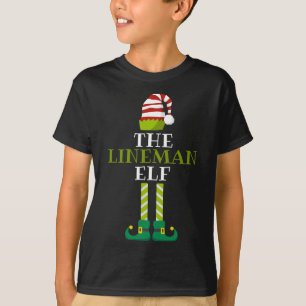 T-shirt Je suis le Pyjama de Noël de l'Elfe Lineman qui co