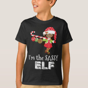 T-shirt Je suis le Sassy Elf African American Girl 5 Match