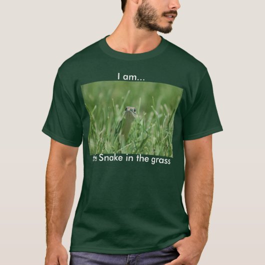 T-shirt Je suis…, le serpent dans l'herbe (Devant)
