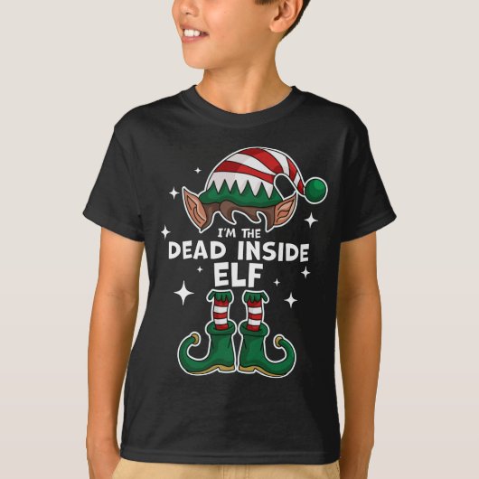 T-shirt Je suis l'Elfe Dead Inside - Matching Family Chris (Devant)