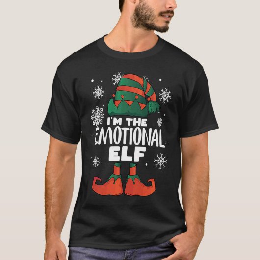 T-shirt Je suis L'Elfe Émotionnel Elfes de Noël Famille Em (Devant)