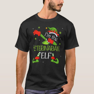 T-shirt Je suis l'Elfe Vétérinaire Dabbing Père Noël Noël 