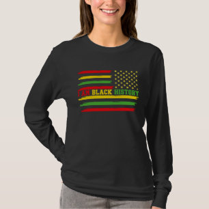 T-shirt JE SUIS L'HISTOIRE NOIRE Drapeau Américain Vintage