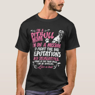 T-shirt Je Suis Maman Pitbull En Mission Pour Combattre No