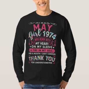 T-shirt Je suis May Girl 1974 48e anniversaire 48 ans