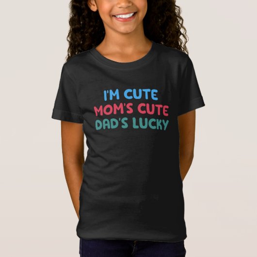 T-Shirt Je suis mignon maman's mignon papa's Lucky, Kids & (Devant)