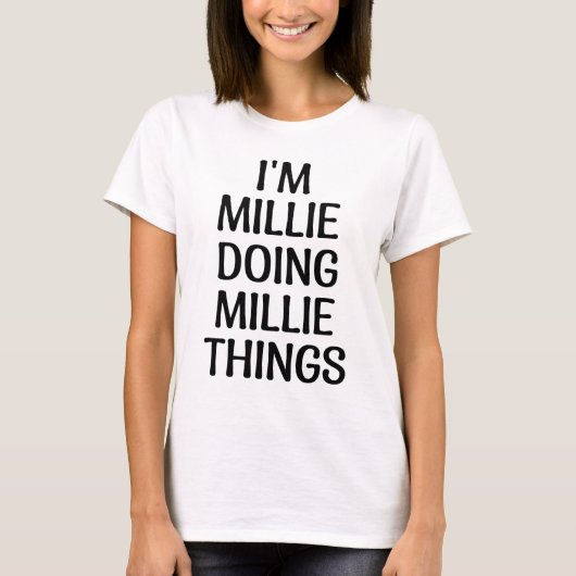 T-shirt je suis millie à faire des millions de choses (Devant)