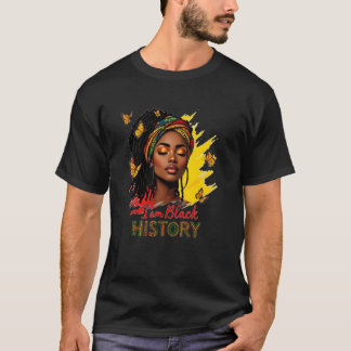 T-shirt Je suis Mois de l'histoire des Noirs femmes afro-a