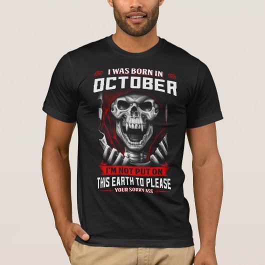 T-shirt Je Suis Né En Octobre (Devant)