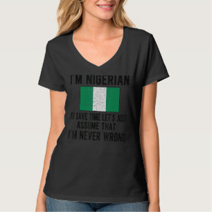 T-shirt Je suis Nigérian Drapeau Nigeria Racines Nigériane