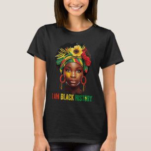 T-shirt JE SUIS NOIR HISTOIRE Femmes Filles Reine Noire Mo