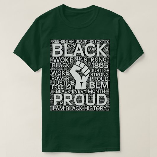 T-shirt Je Suis Noir Histoire Mois Black Power Fist (Design devant)