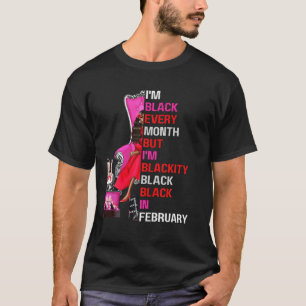 T-shirt Je suis Noir tous les mois, mais je suis Noir Noir