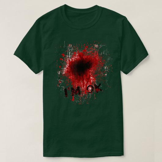 T-shirt Je suis OK Zombie Wound Halloween 5180 (Design devant)