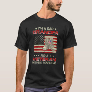T-shirt Je suis papa grand-père et un vétéran fier papa gr