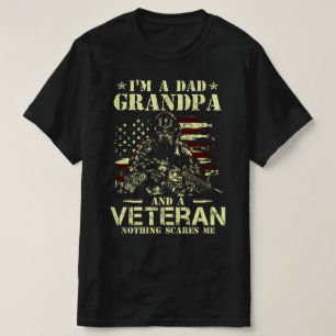 T-shirt je suis papa grand-père et un vétéran rien ne me f