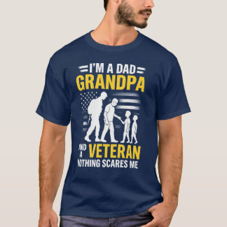 T-shirt Je suis papa grand-père et vétéran papa grand-père
