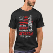 T-shirt Je suis papa Grumpy et un vétéran du drapeau améri (Devant)