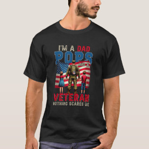 T-shirt Je suis Papa Pops Et Un Vétéran 4 juillet Fier Fam
