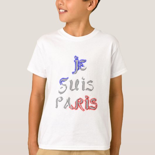 T-shirt Je Suis Paris I Love Paris Texte Art Imprimer (Devant)