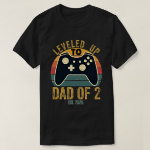 T-shirt Je suis passé au père de 2 2025 Nouveau papa joueu