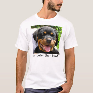 T-shirt Je suis plus mignon que lui ! - Chiot de