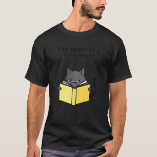 T-shirt Je suis plus une personne de livre Chat Tuxedo lis