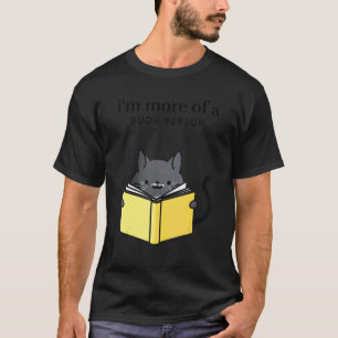 T-shirt Je suis plus une personne de livre Chat Tuxedo lis