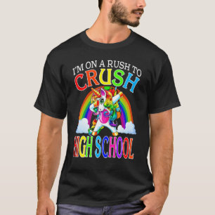 T-shirt Je suis pressé d'écraser la licorne du lycée.