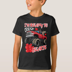 T-shirt Je suis prêt à écraser Coeurs Drôle Monster Camion