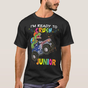 T-shirt Je suis prêt à écraser Junior Dinosaur Monster Car