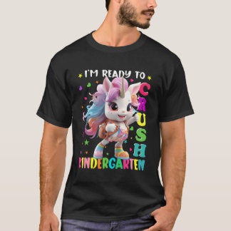 T-shirt Je Suis Prêt À Écraser Kindergarten Unicorn Retour