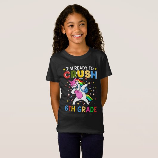 T-Shirt Je suis prêt à écraser la 6e (Devant entier)