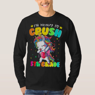T-shirt Je suis prêt à écraser la licorne de 5e année de p