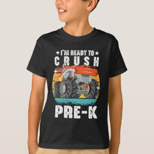 T-shirt Je suis prêt à écraser la pré-k Monster Truck Back