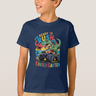 T-shirt Je suis prêt à écraser le dinosaure de jardin d'en