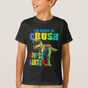 T-shirt Je suis prêt à écraser le dinosaure de maternelle