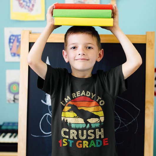 T-shirt Je suis prêt à écraser le Dinosaure de première an