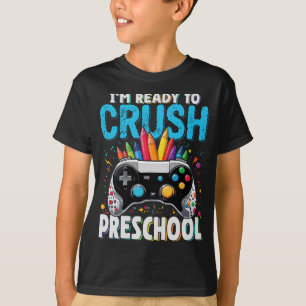 T-shirt Je suis prêt à écraser le gamer préscolaire à l'éc