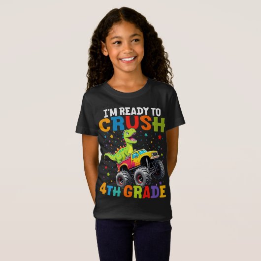 T-Shirt Je suis prêt à écraser un camion monstre 4e grade  (Devant entier)
