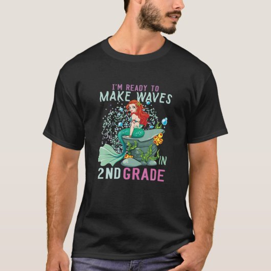 T-shirt Je suis prêt à faire des vagues en 2e année. 2E Cl (Devant)