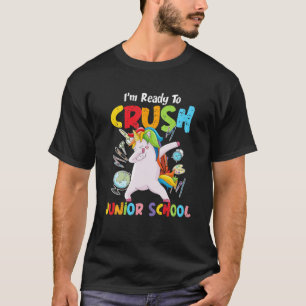 T-shirt Je suis prêt à l'école junior Dab Unicorn Retour à