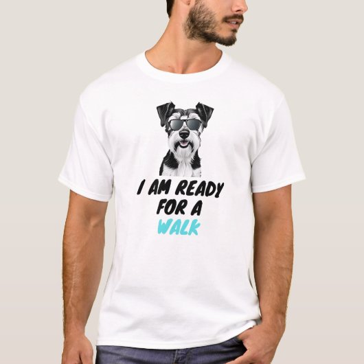 T-shirt Je Suis Prêt À Marcher - Mignonne Chien (Devant)