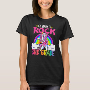 T-shirt Je suis prêt à Rocks 3e grade Dabbing Unicorn Rain