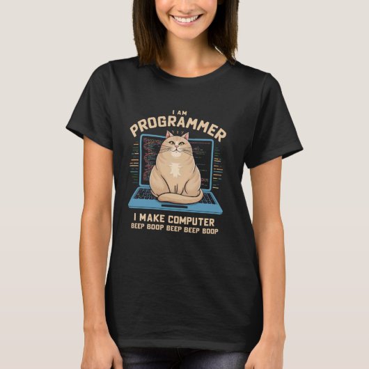 T-shirt Je suis programmeur je fais bip bip ordinateur drô (Devant)
