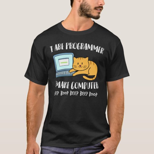 T-shirt Je Suis Programmeur Je Fasse Béep Ordinateur Drôle (Devant)