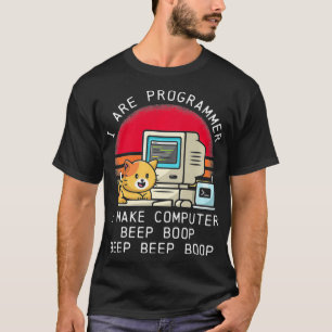 T-shirt Je suis programmeur Retro Cat Premium