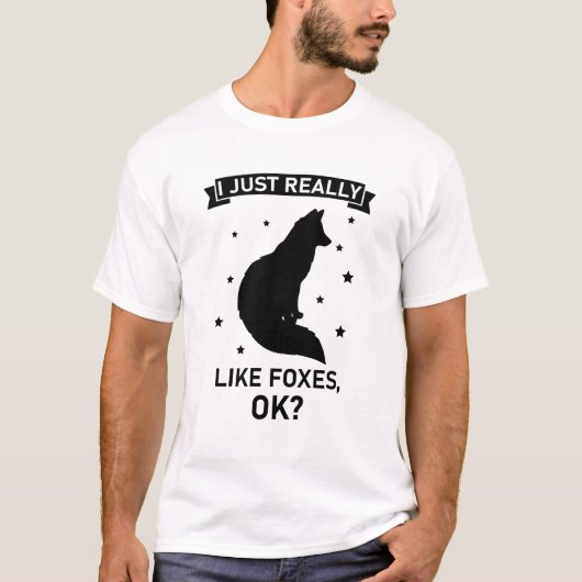 T-shirt Je suis Really Like Foxes. - Funny Fox (Devant)