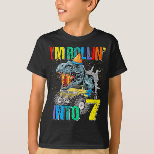 T-shirt Je suis Rollin' en 7 Monster Truck 7th Birthday Sh